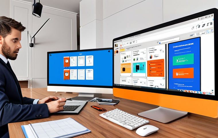 **Automation of Processes with AI**: Create an image depicting a digital workspace where applications like Zapier and Integromat are seamlessly connected. Illustrate various automated tasks being performed, such as social media notifications popping up when a new blog post is published. The scene should convey efficiency and productivity in a modern office environment.